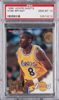 1996/97 Hoops Sheets Kobe Bryant Rookie Card - PSA GEM MT 10